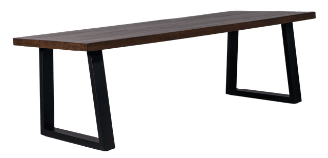 Straight edge flip dining table with trapezium U-leg