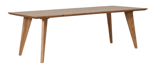 Round dining table with wooden taper leg