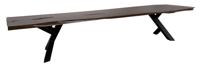 Mango slab dining table with cryxtal leg