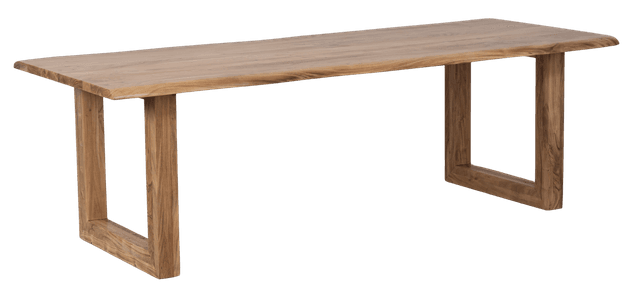 Live edge dining table with wooden u-leg